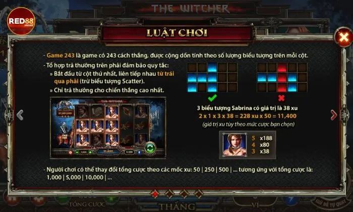 Quy tắc chơi The Witcher tại Red88